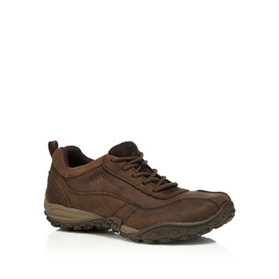 Dark brown lace up trainers